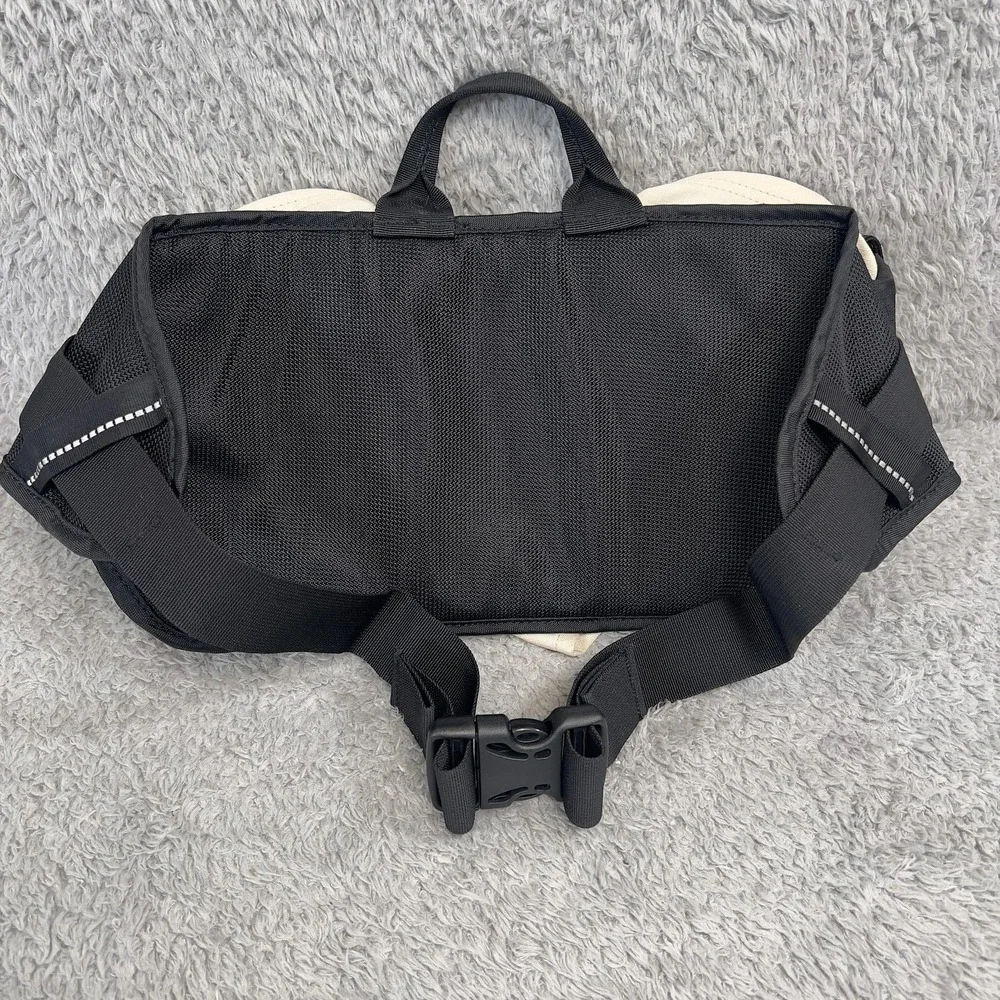 Eddie Bauer Hydration Bag Large Black White Canvas Outdoor Fanny Pack Hiking